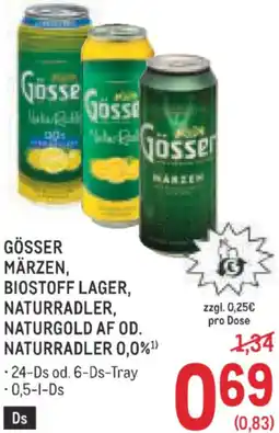 Metro Gösser märzen, biostoff lager, naturradler, naturgold af od. naturradler Angebot