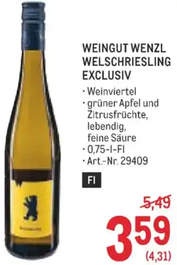 Metro Weingut wenzl welschriesling exclusiv Angebot
