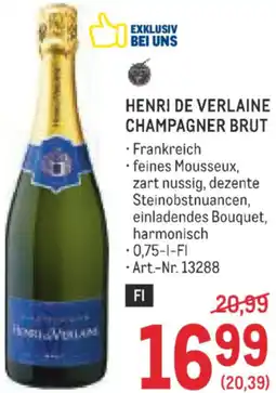 Metro Henri de verlaine champagner brut Angebot