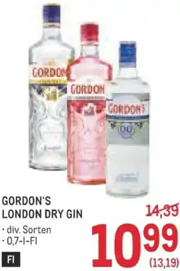 Metro Gordon's london dry gin Angebot