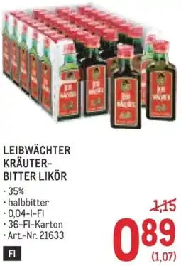 Metro Leibwächter kräuter- bitter likör Angebot
