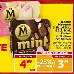 Billa Eskimo Magnum 3 Stk., 4 Stk., 6 Stk. Mini, Becher od. Bonbon div. Sorten Angebot