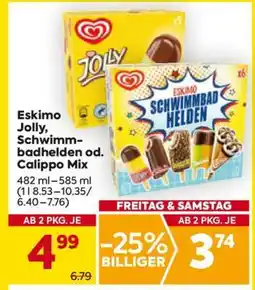 Billa Eskimo Jolly, Schwimmbadhelden od. Calippo Mix Angebot