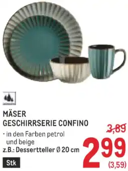 Metro Mäser geschirrserie confino Angebot