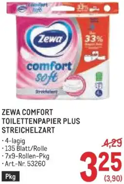 Metro Zewa comfort toilettenpapier plus streichelzart Angebot