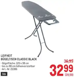 Metro Leifheit bügeltisch classic black Angebot