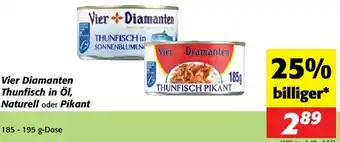 Nah&Frisch Vier Diamanten Thunfisch in Öl, Naturell oder Pikant Angebot
