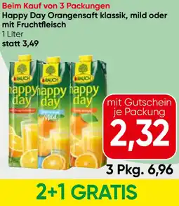Eurospar Happy Day Orangensaft klassik, mild oder mit Fruchtfleisch Angebot