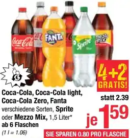Maximarkt Coca-Cola, Coca-Cola light, Coca-Cola Zero, Fanta Sprite oder Mezzo Mix Angebot