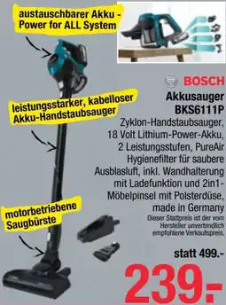 Maximarkt BOSCH Akkusauger Angebot