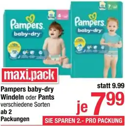 Maximarkt Pampers baby-dry Windeln oder Pants Angebot
