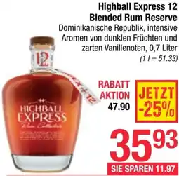 Maximarkt Highball Express 12 Blended Rum Reserve Angebot