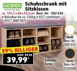 Norma Schuhschrank mit Sitzkissen Angebot