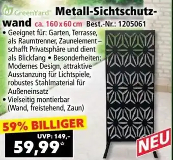 Norma Metall-Sichtschutz- wand Angebot