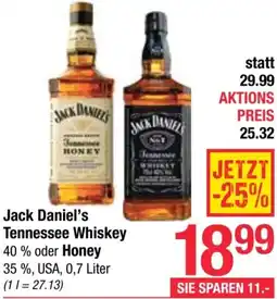 Maximarkt Jack Daniel's Tennessee Whiskey oder Honey Angebot