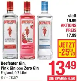 Maximarkt Beefeater Gin, Pink Gin oder Zero Gin Angebot
