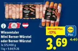 Lidl Wiesentaler Mini Berner Würstel oder Berner Würstel Angebot