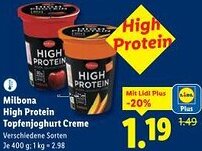 Lidl Milbona High Protein Topfenjoghurt Creme Angebot