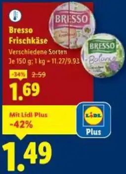 Lidl Bresso Frischkäse Angebot