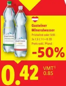 Lidl Gasteiner Mineralwasser Angebot