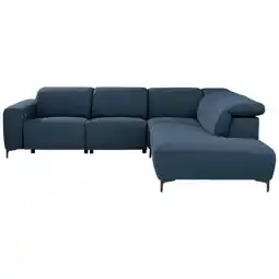 XXXLutz Ecksofa in Flachgewebe Dunkelblau Angebot