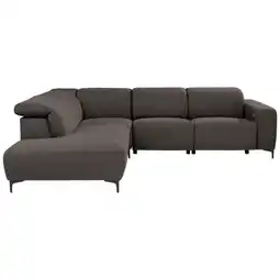 XXXLutz Ecksofa in Flachgewebe Dunkelbraun Angebot