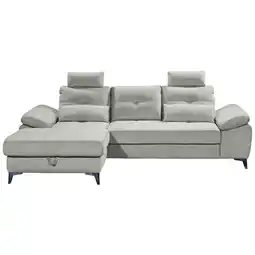 XXXLutz Ecksofa in Mikrovelours Hellgrau Angebot