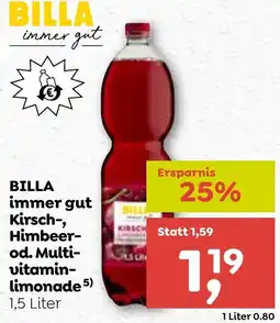 ADEG BILLA immer gut Kirsch, Himbeer od. Multivitamin limonade Angebot