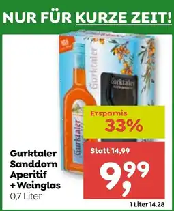 ADEG Gurktaler Sanddorn Aperitif +Weinglas Angebot