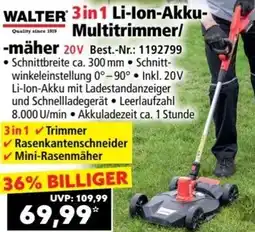 Norma WALTER 3in1 Li-Ion Akku Multitrimmermäher Angebot