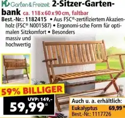 Norma Garten & Freizeit 2 Sitzer Gartenbank Angebot