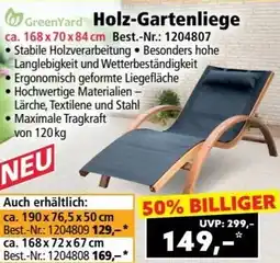 Norma GreenYard Holz Gartenliege Angebot