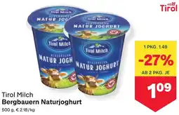 MPreis Tiral Milch Bergbauern Naturjoghurt Angebot