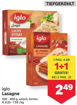 MPreis iglo Lasagne Angebot