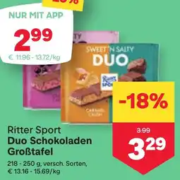 MPreis Ritter Sport Duo Schokoladen Groẞtafel Angebot