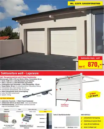 Sektionaltor Alpha - weiß