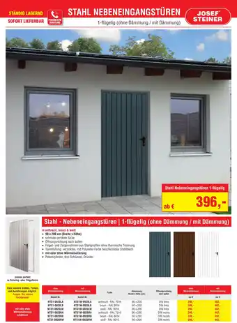Josef Steiner Stahl Nebeneingangstüren Angebot