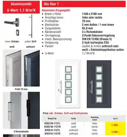 Josef Steiner Aluminium Eingangstür Angebot