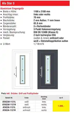 Josef Steiner Aluminium Eingangstür Angebot