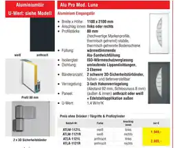 Josef Steiner Aluminium Eingangstür Angebot