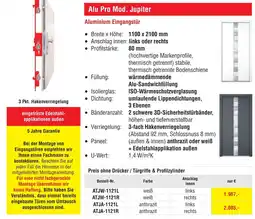 Josef Steiner Aluminium Eingangstür Angebot
