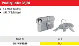 Josef Steiner Profilzylinder 35/80 Angebot