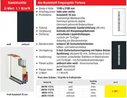Josef Steiner Alu-Kunststoff Eingangstür Fortuna Angebot