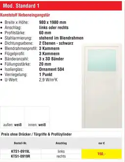 Josef Steiner Kunststoff Nebeneingangstür Angebot