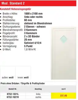 Josef Steiner Kunststoff Nebeneingangstür Angebot