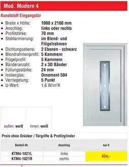 Josef Steiner Kunststoff Eingangstür Angebot