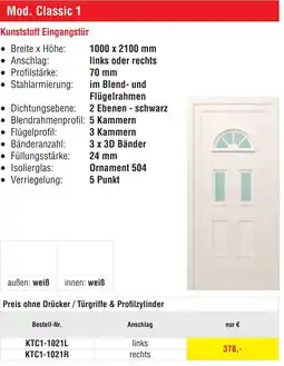 Josef Steiner Kunststoff Eingangstür Angebot
