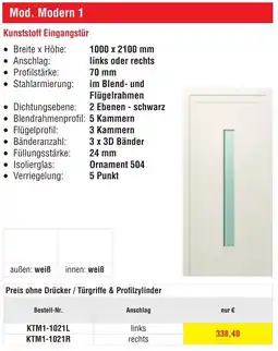 Josef Steiner Kunststoff Eingangstür Angebot