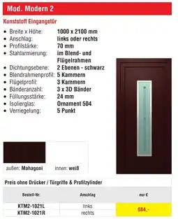Josef Steiner Kunststoff Eingangstür Angebot
