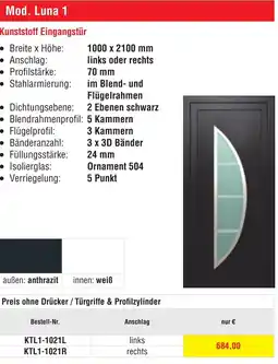 Josef Steiner Kunststoff Eingangstür Angebot